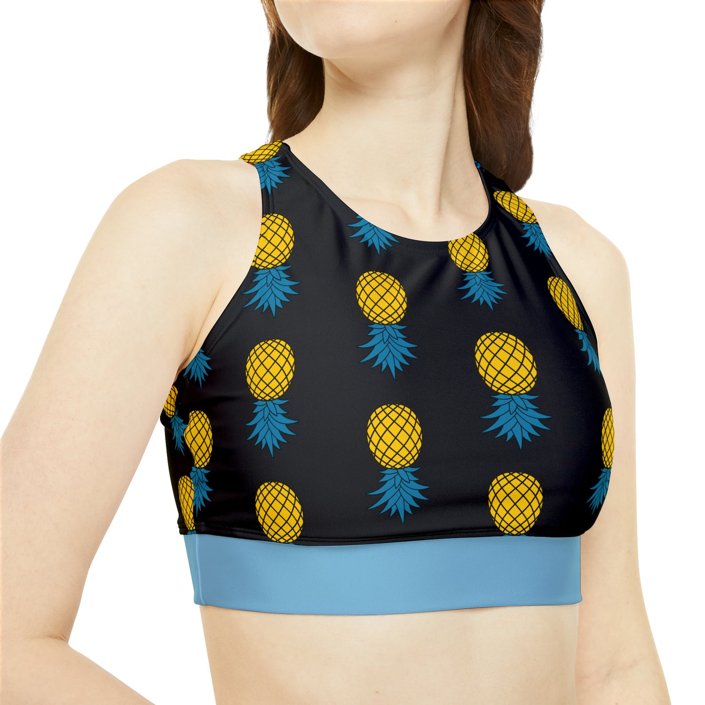 Pineapple Sporty Bikini Set - Black