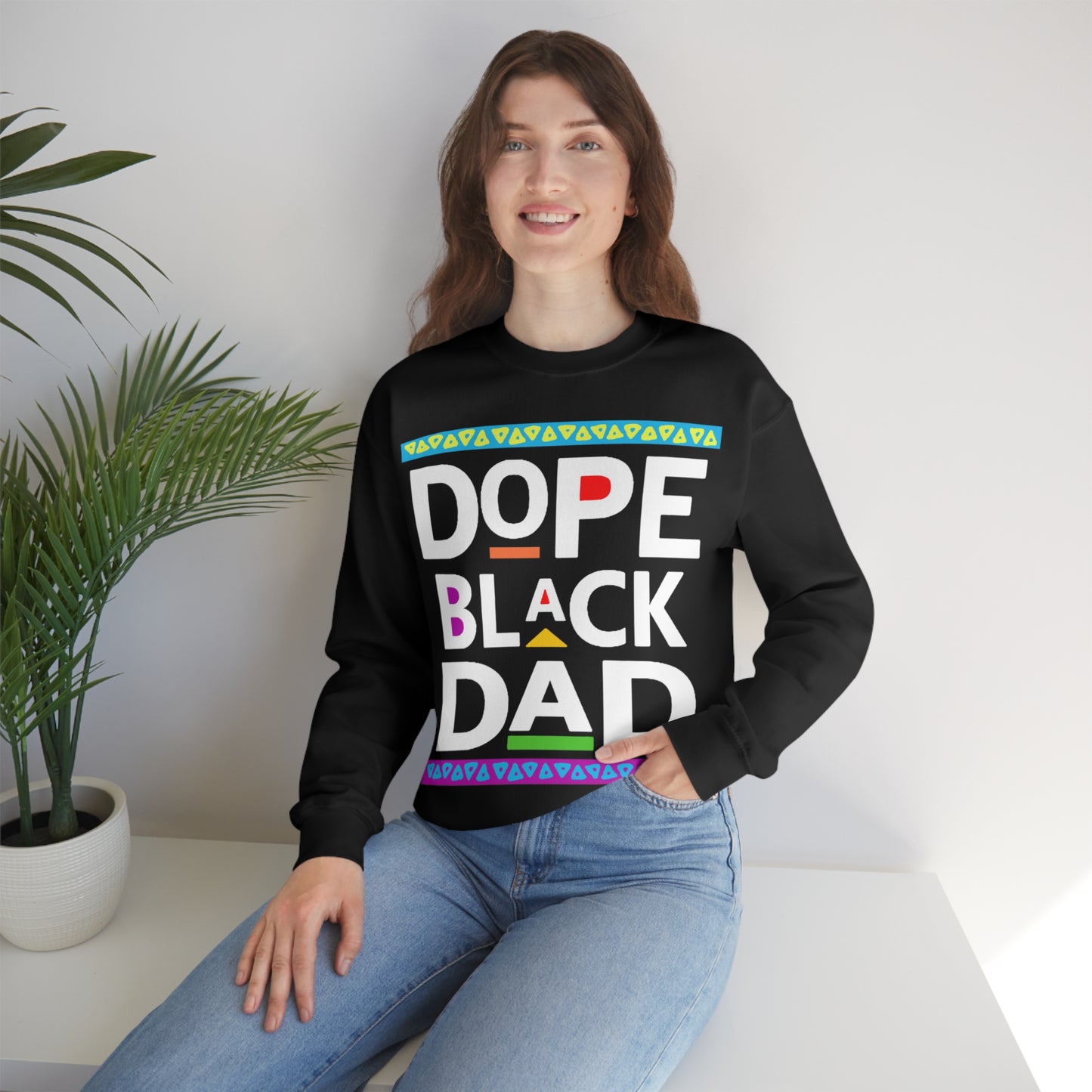 Dope Black Dad Crewneck Sweatshirt