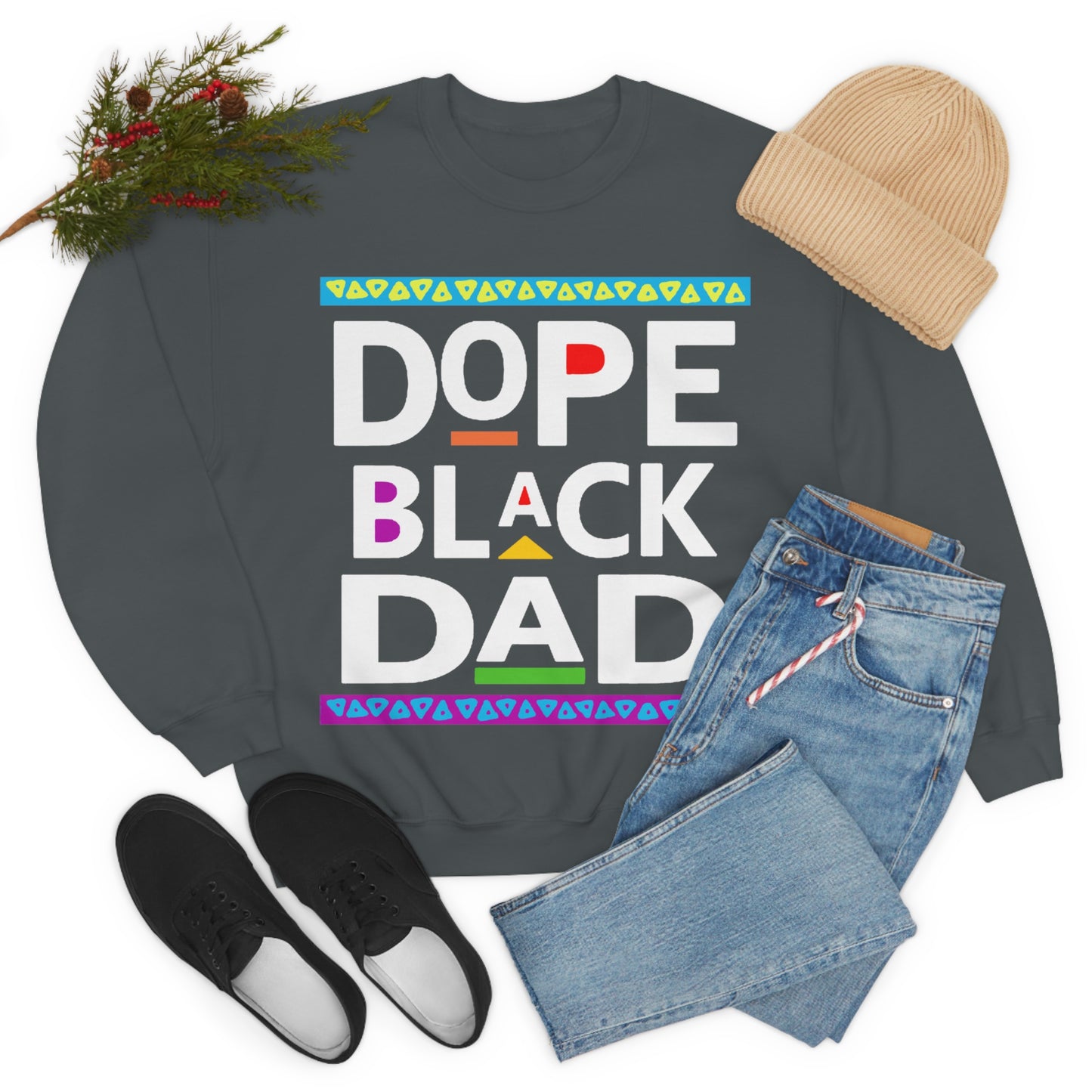 Dope Black Dad Crewneck Sweatshirt