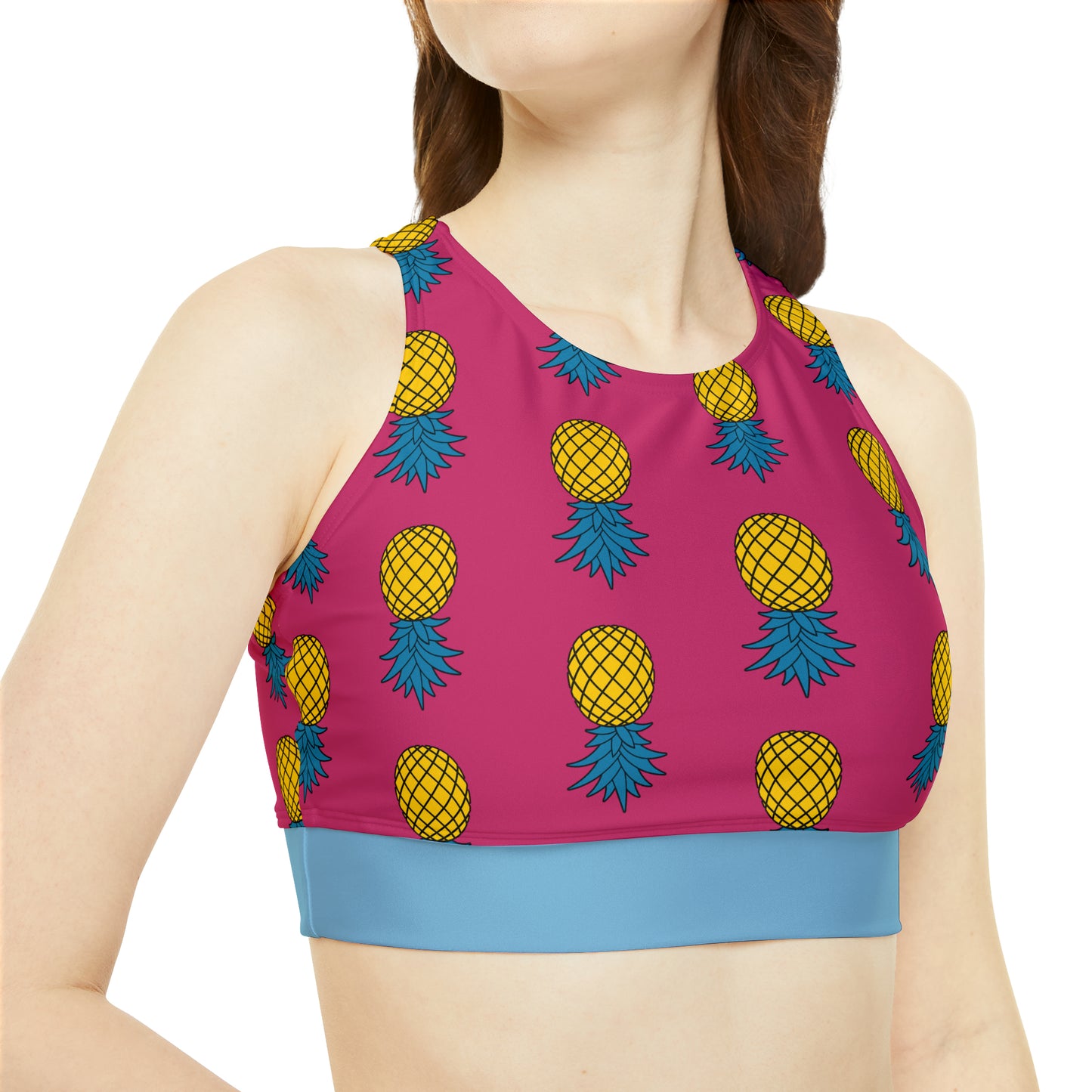 Pineapple Sporty Bikini Set - Flamingo