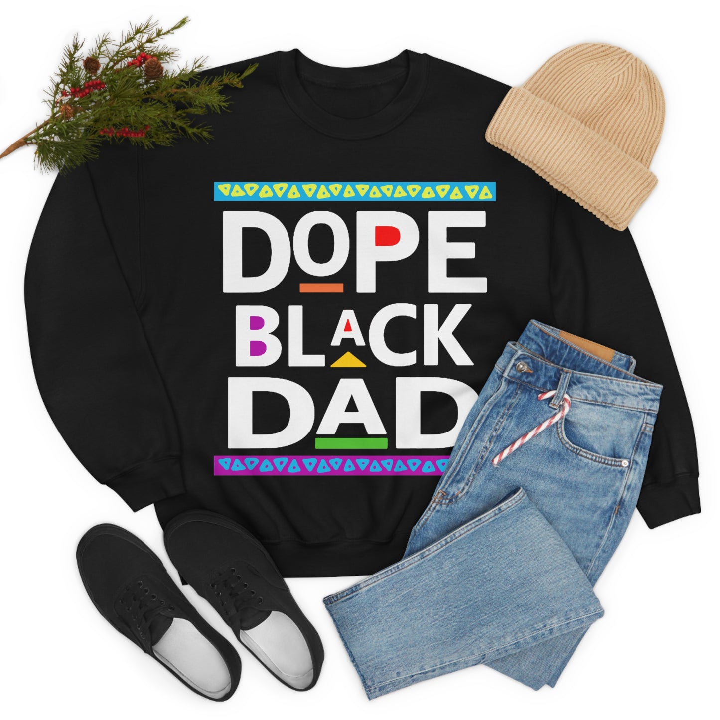 Dope Black Dad Crewneck Sweatshirt