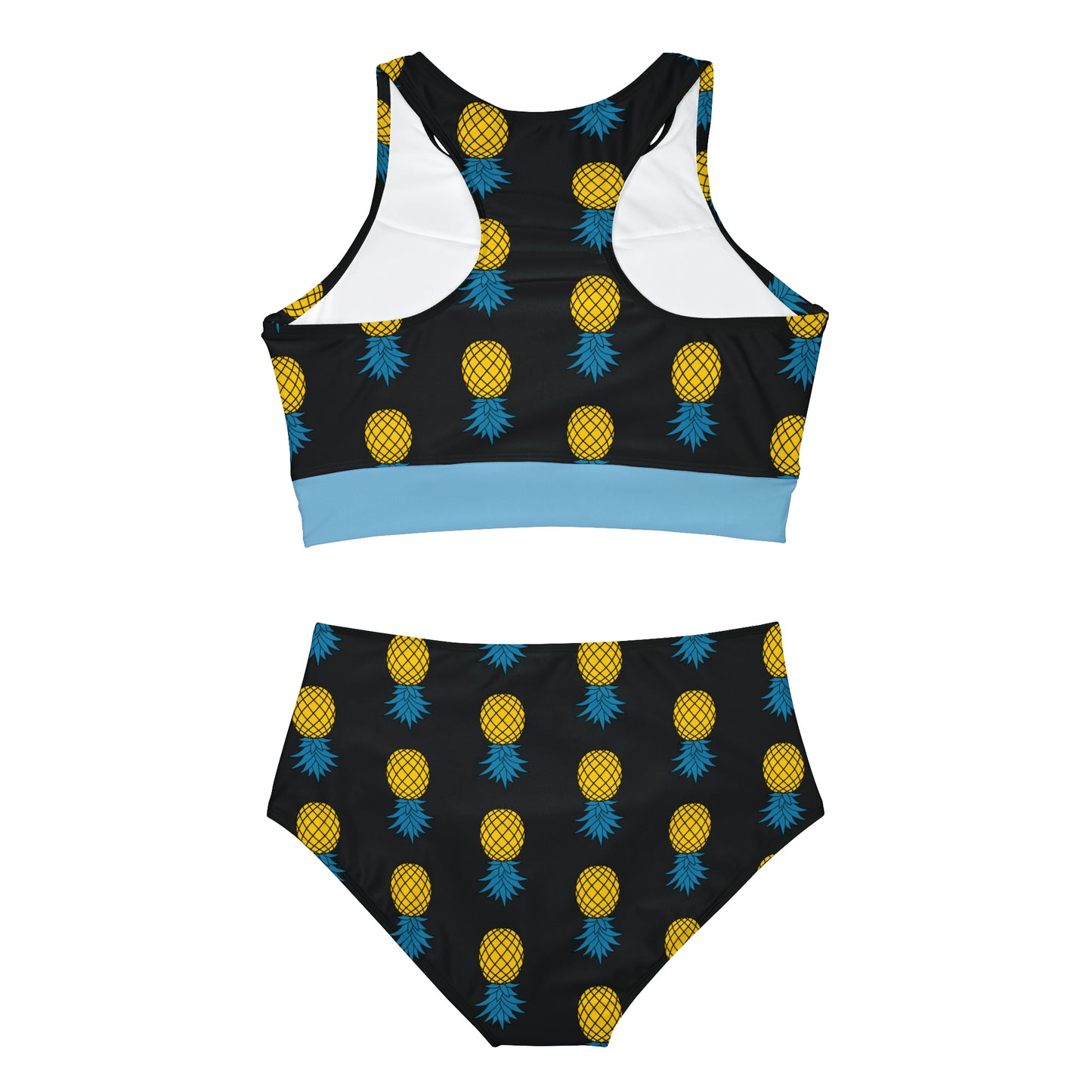 Pineapple Sporty Bikini Set - Black