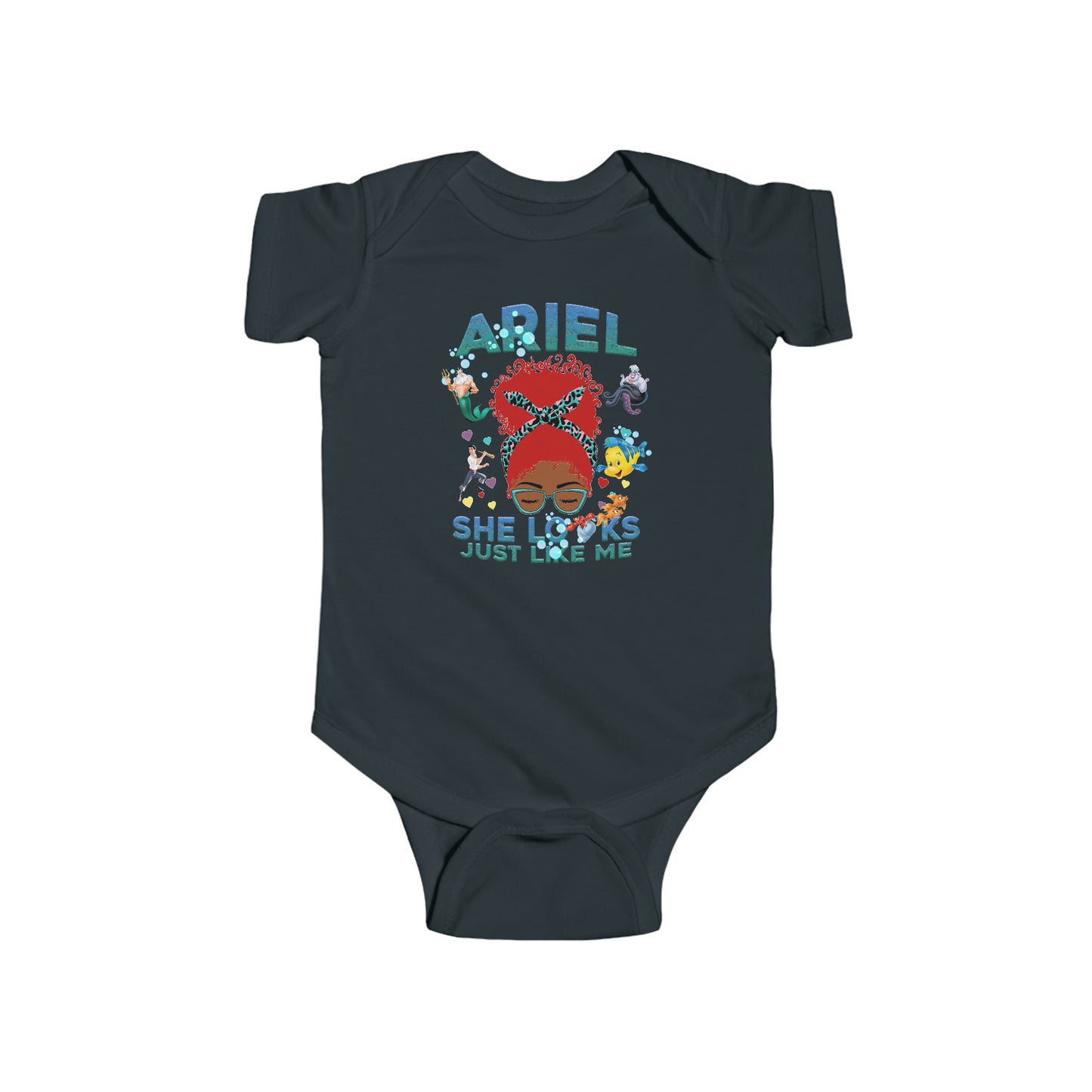 Black Little Mermaid, Black Girl Magic Shirt, Black Queen Shirt, Mermaid Shirt, Ariel, Infant Onesie