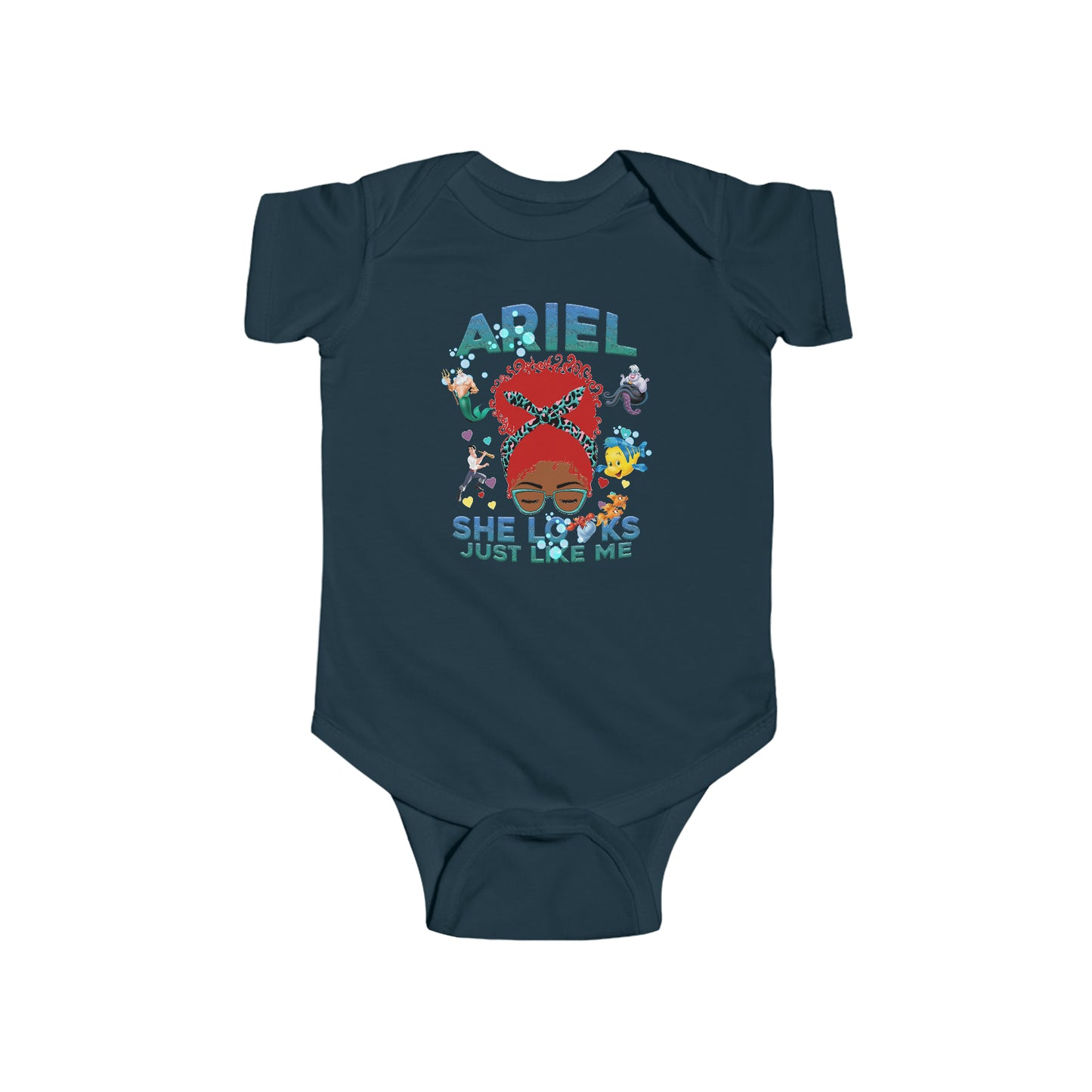 Black Little Mermaid, Black Girl Magic Shirt, Black Queen Shirt, Mermaid Shirt, Ariel, Infant Onesie