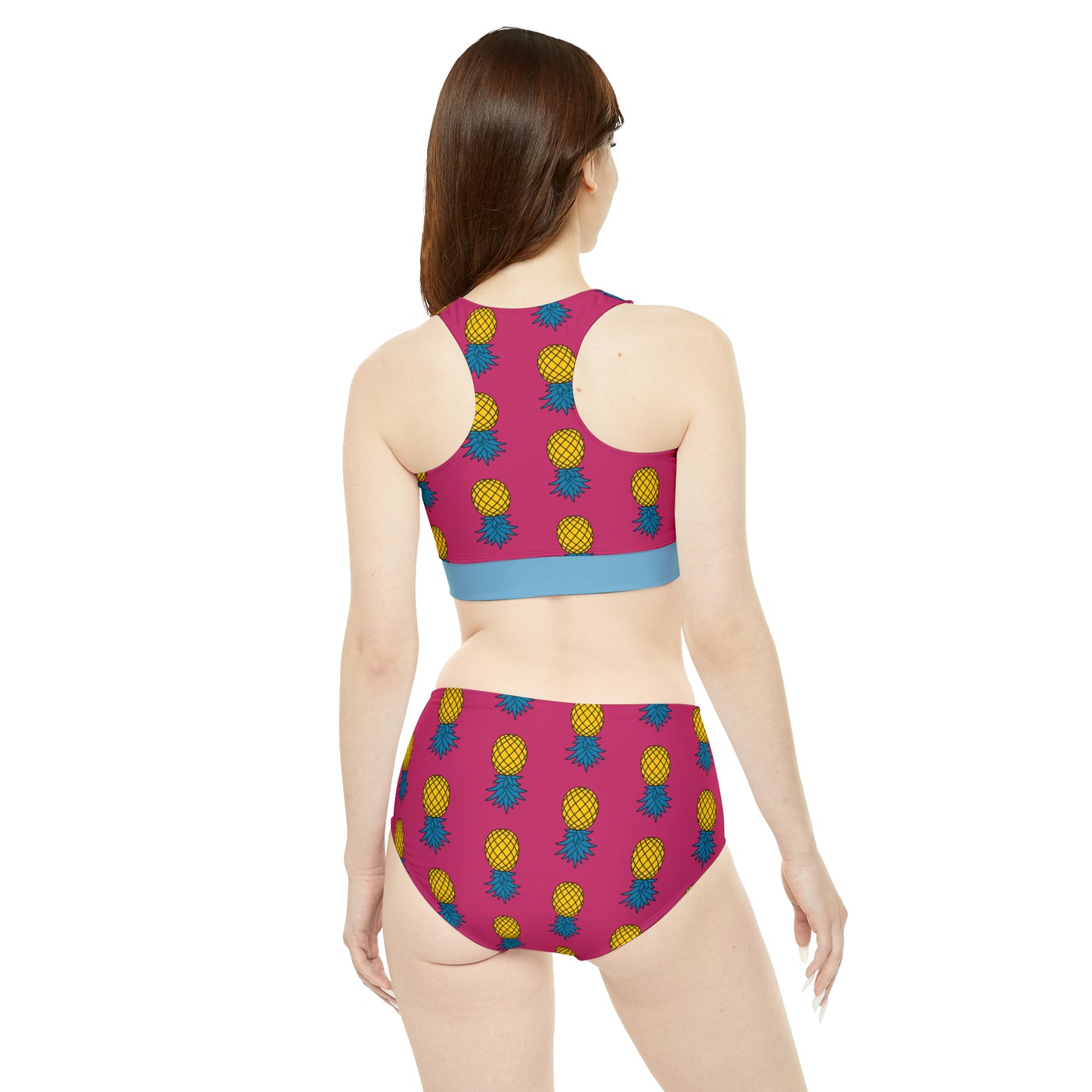 Pineapple Sporty Bikini Set - Flamingo