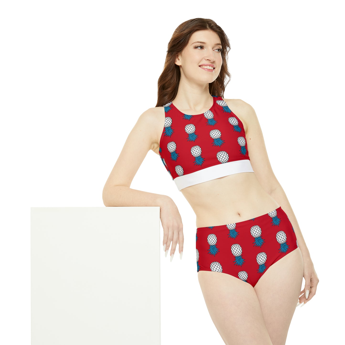 Pineapple Sporty Bikini Set - Fire Red