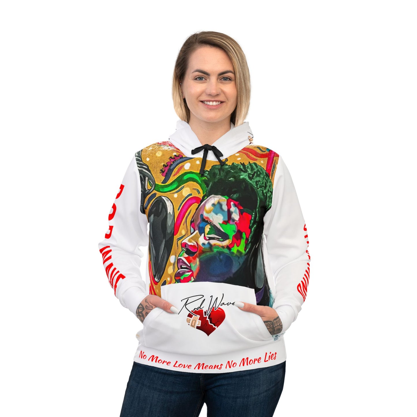 Rod Wave Beautiful Mind Hoodie White | Official Rap Tour All-Over Print Sublimation Pullover