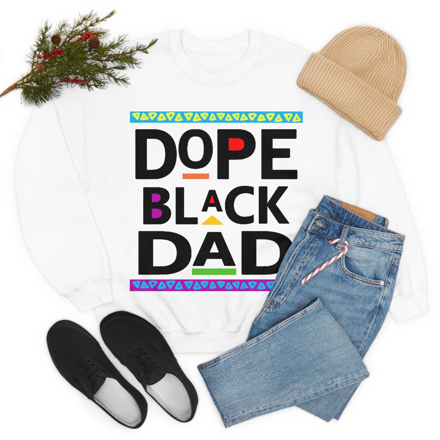 Dope Black Dad Crewneck Sweatshirt