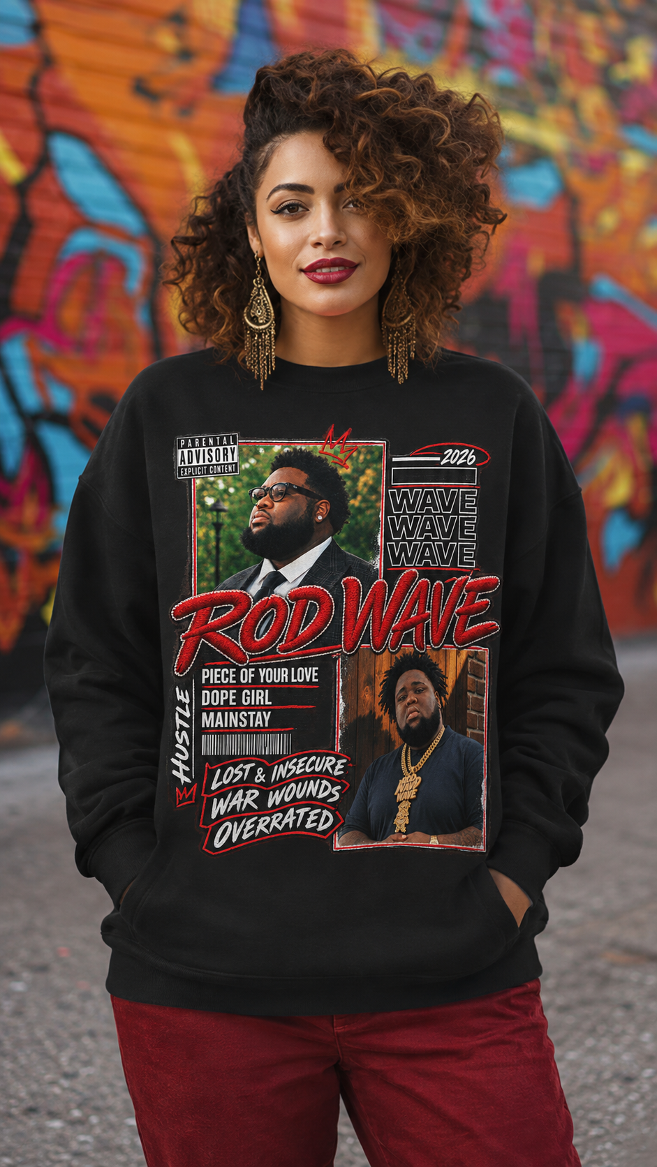 Rod Wave Collage Sweatshirt | Official Tour Graphic Rap Crewneck Pullover