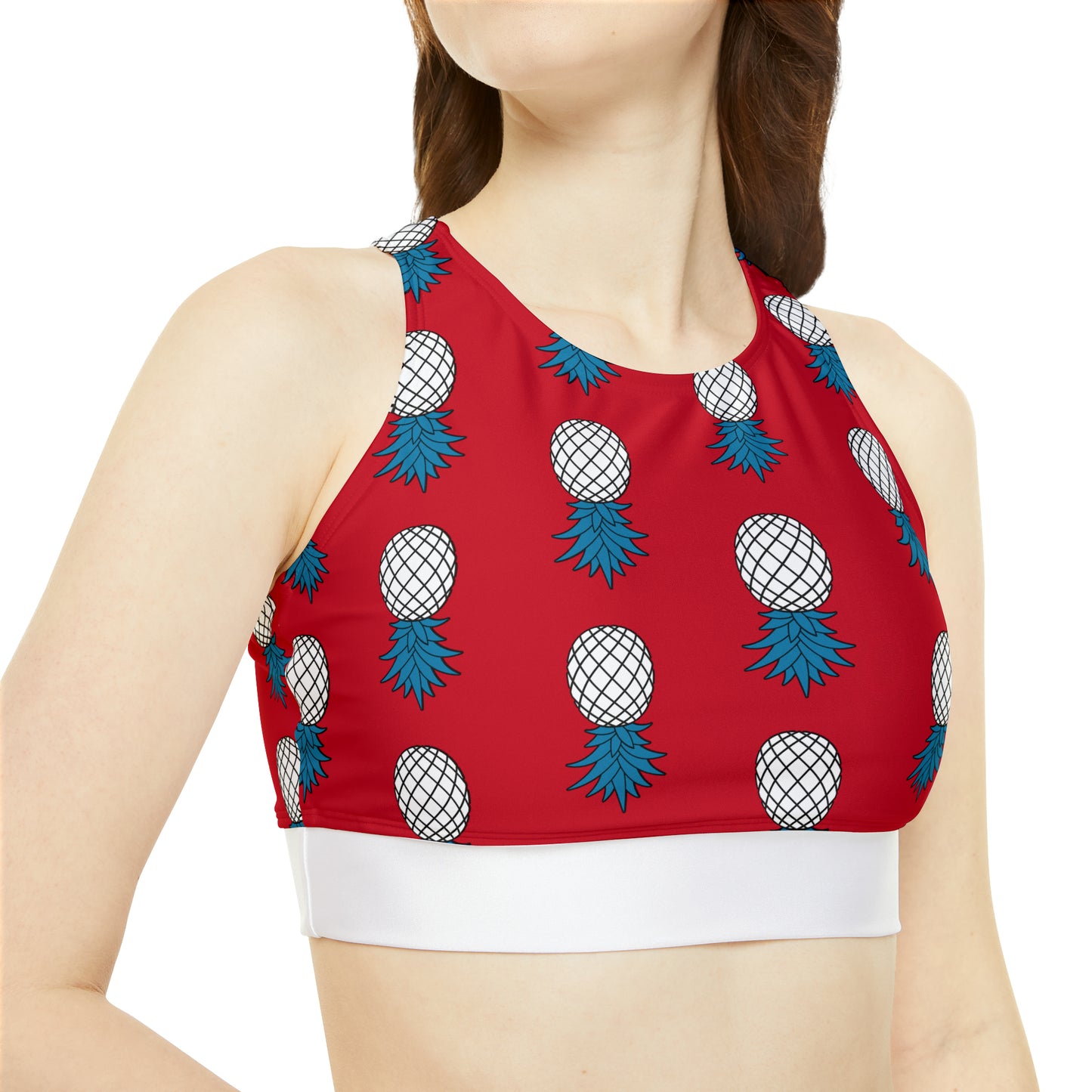 Pineapple Sporty Bikini Set - Fire Red