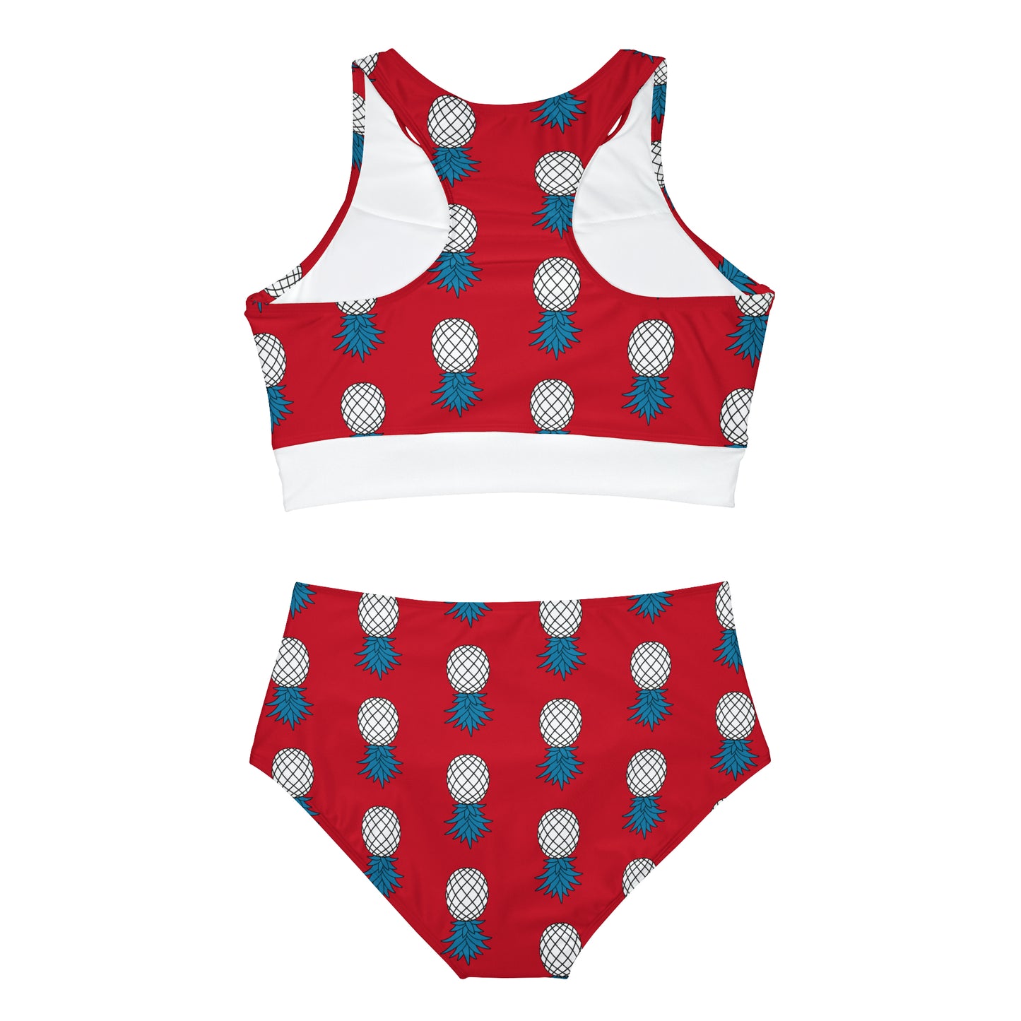 Pineapple Sporty Bikini Set - Fire Red