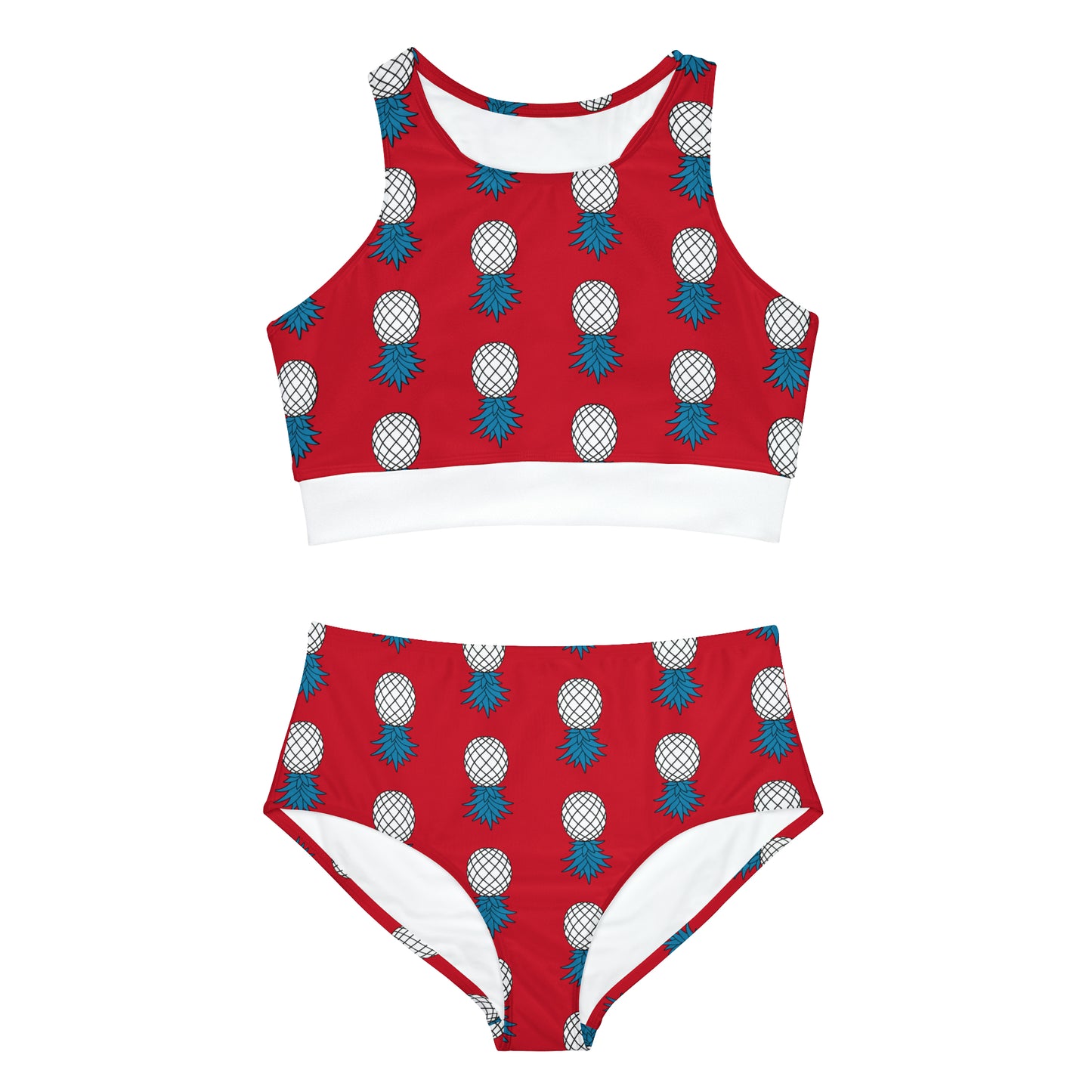Pineapple Sporty Bikini Set - Fire Red