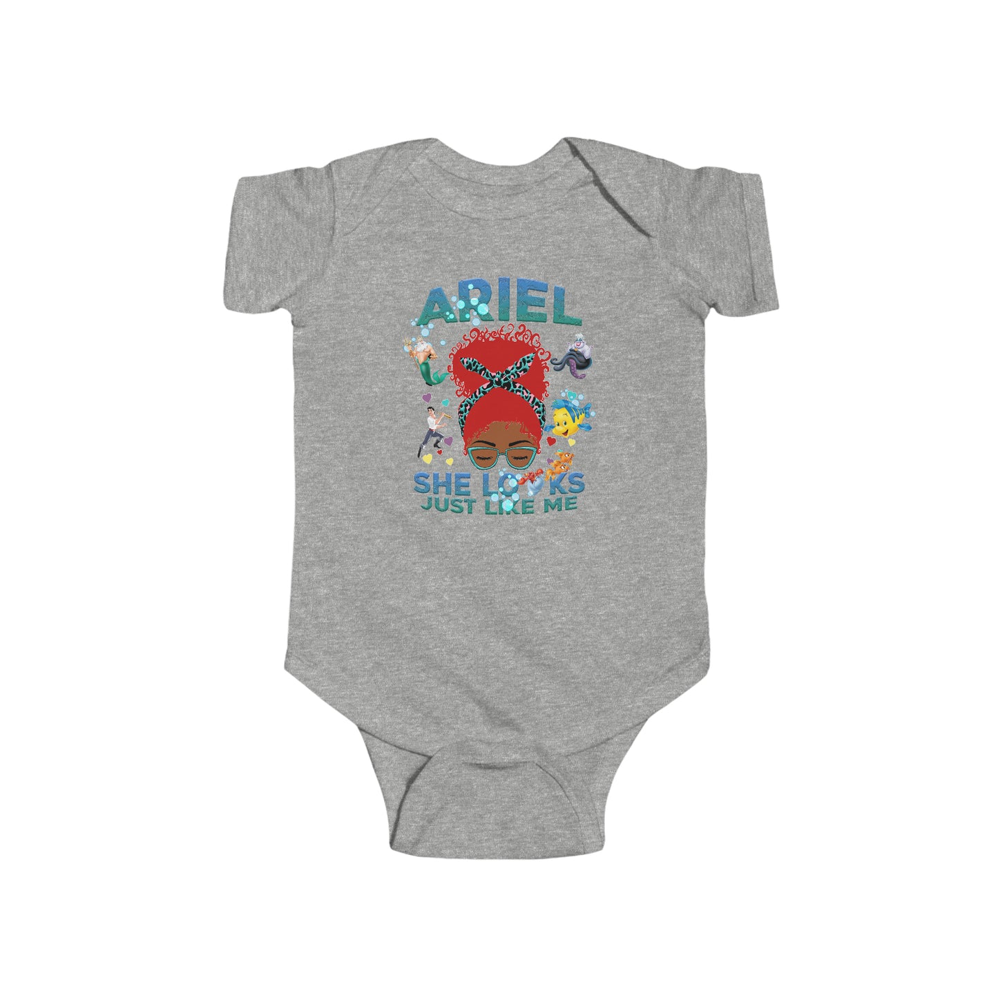Black Little Mermaid, Black Girl Magic Shirt, Black Queen Shirt, Mermaid Shirt, Ariel, Infant Onesie