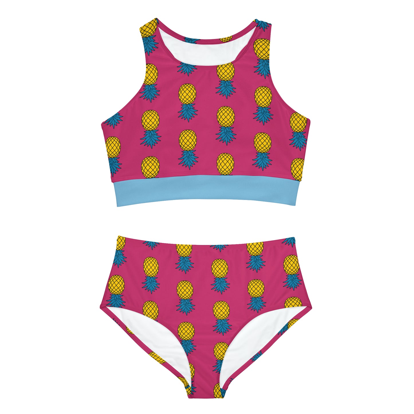 Pineapple Sporty Bikini Set - Flamingo