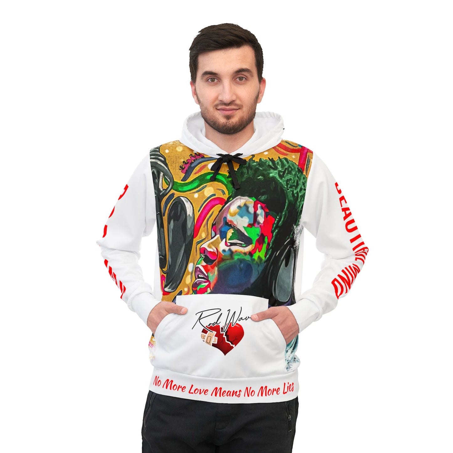 Rod Wave Beautiful Mind Hoodie White | Official Rap Tour All-Over Print Sublimation Pullover