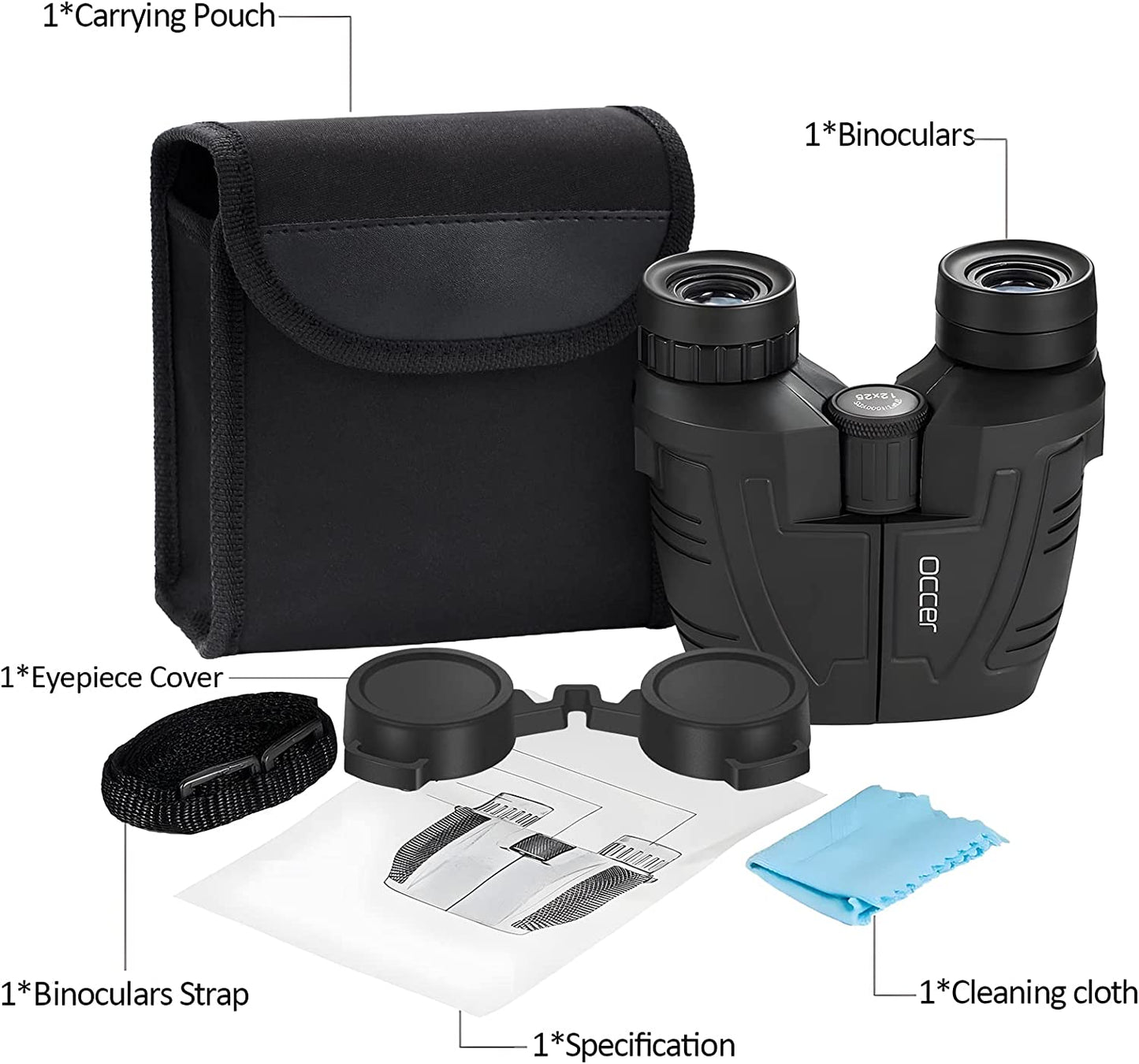 Occer 12x25 Compact Binoculars