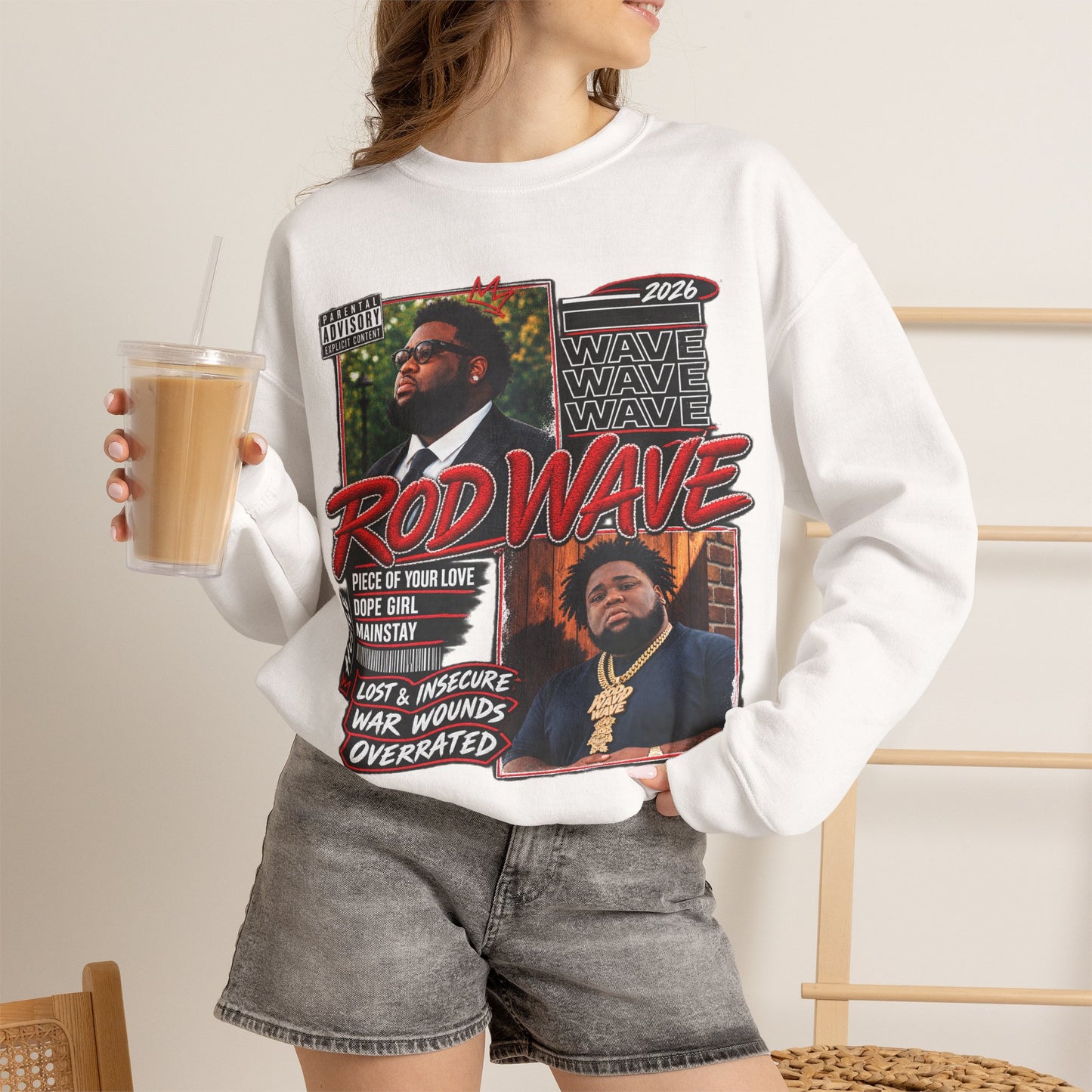 Rod Wave Collage Sweatshirt | Official Tour Graphic Rap Crewneck Pullover