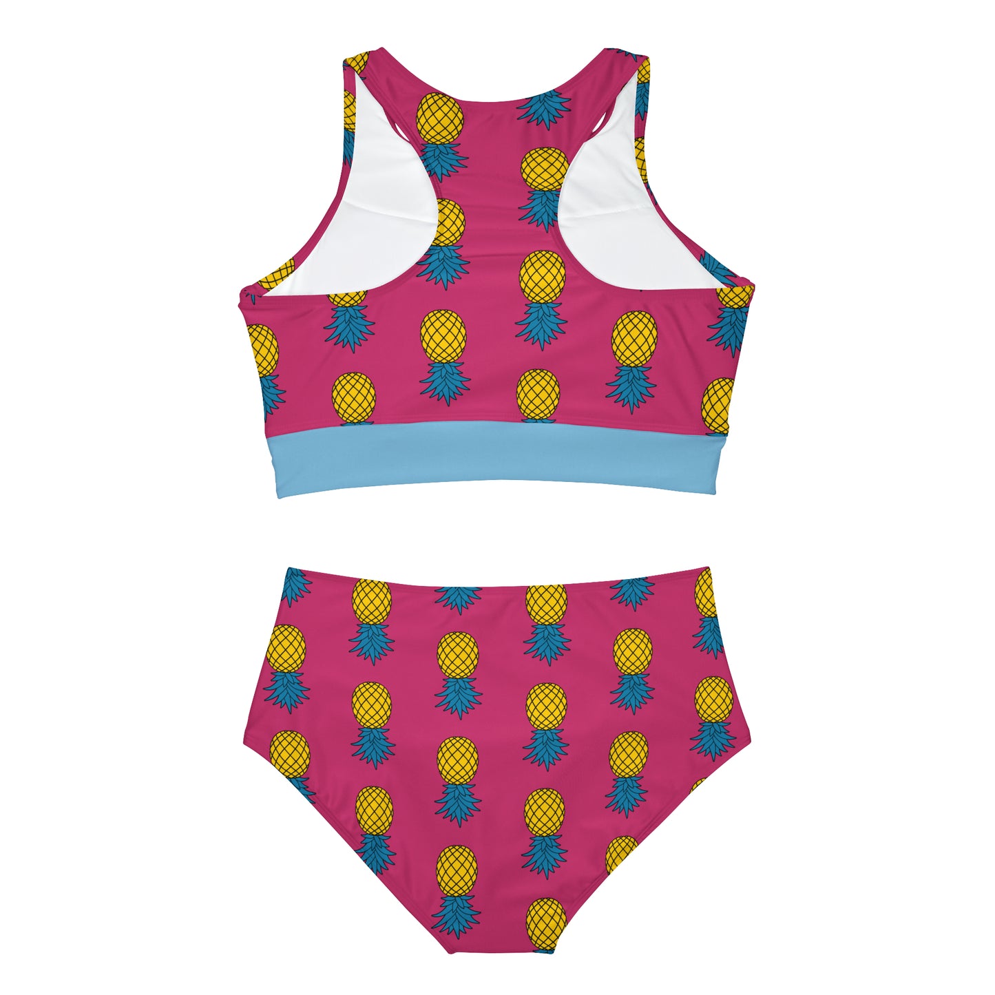 Pineapple Sporty Bikini Set - Flamingo