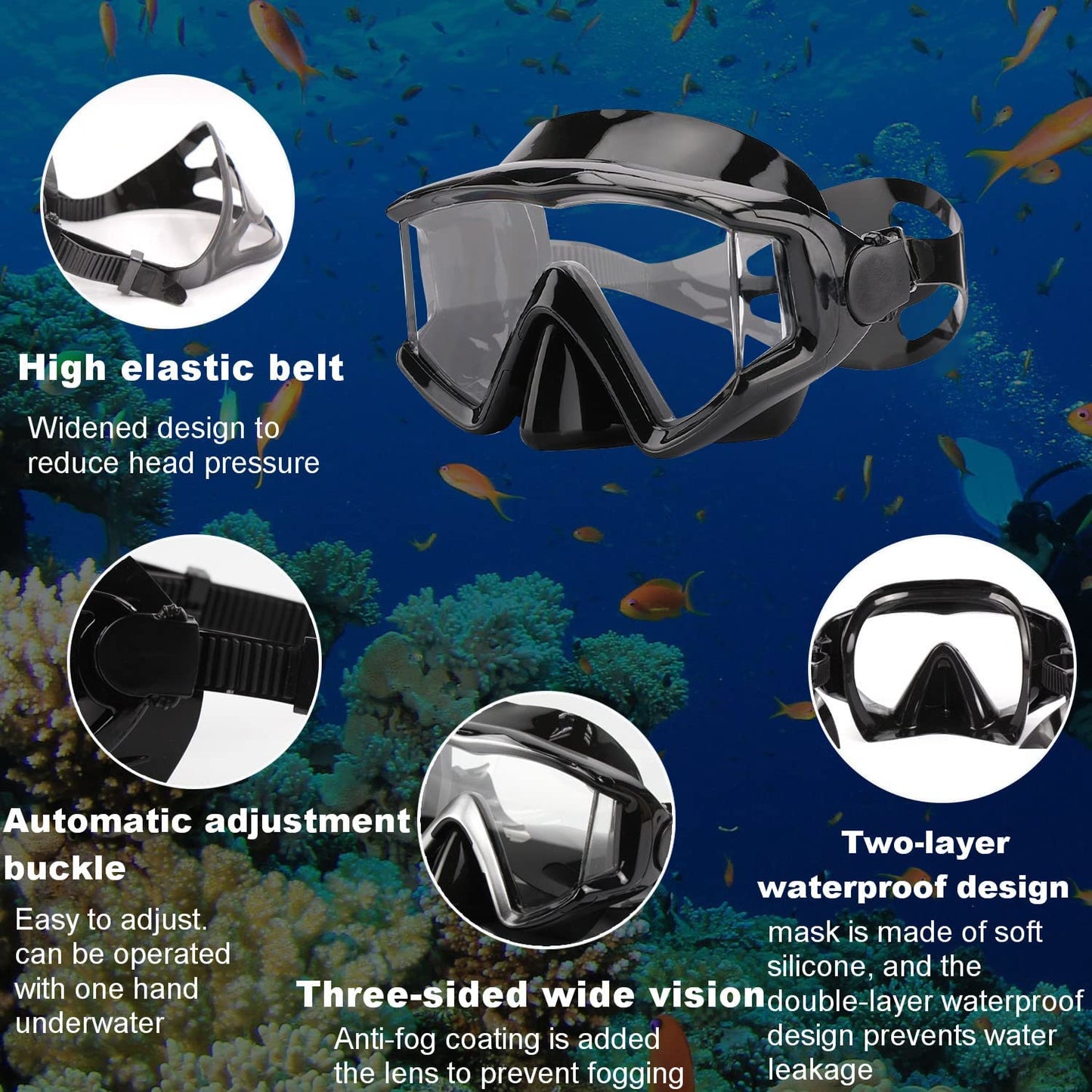 Diving mask Anti-Fog Swimming Snorkel mask