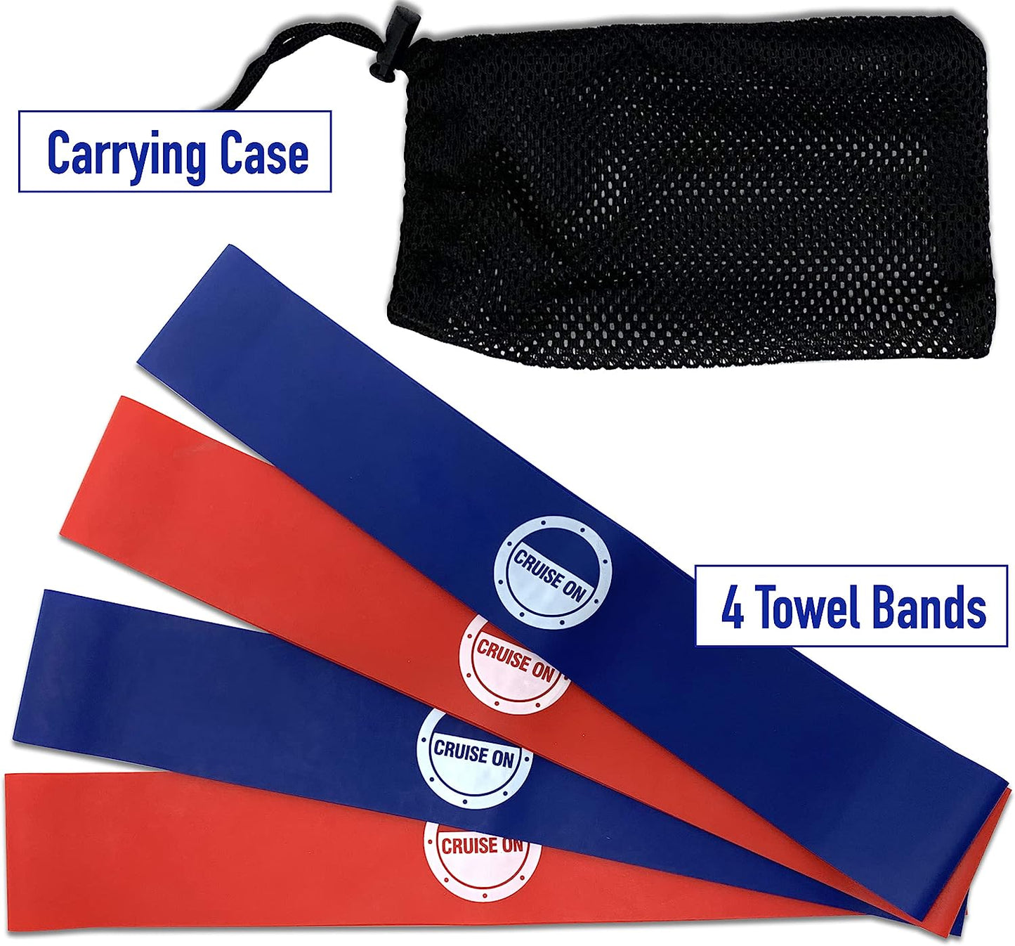 Chair Bands (4 Pack) - The Better Towel Option for Beach, Pool & Cruise Chairs