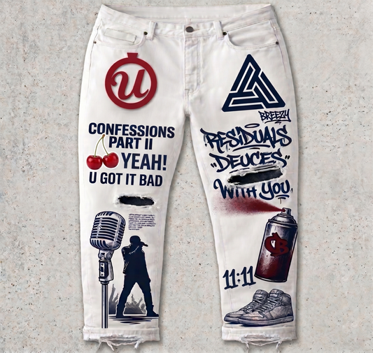 Chris Brown & Usher Concert Custom Jean Design