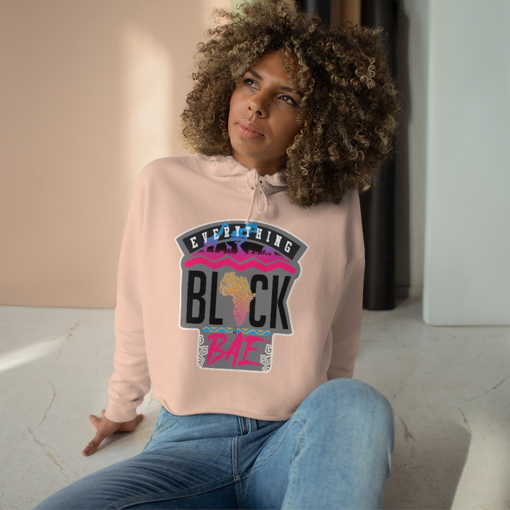 Black is Bae Crop Hoodie