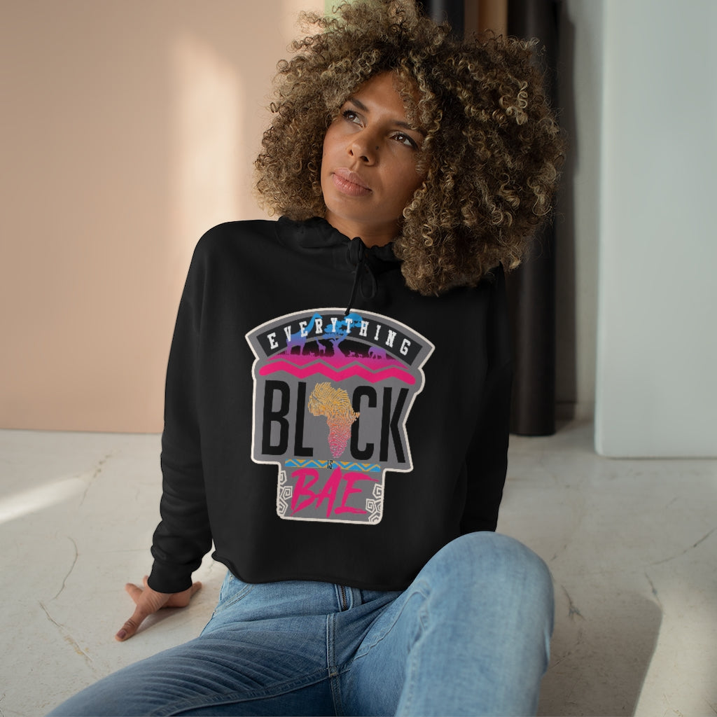 Black is Bae Crop Hoodie