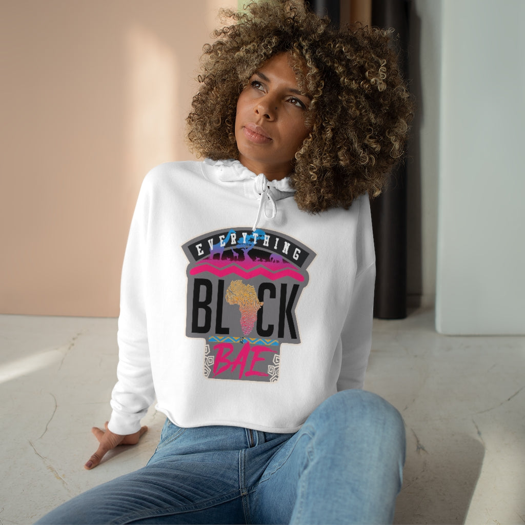 Black is Bae Crop Hoodie