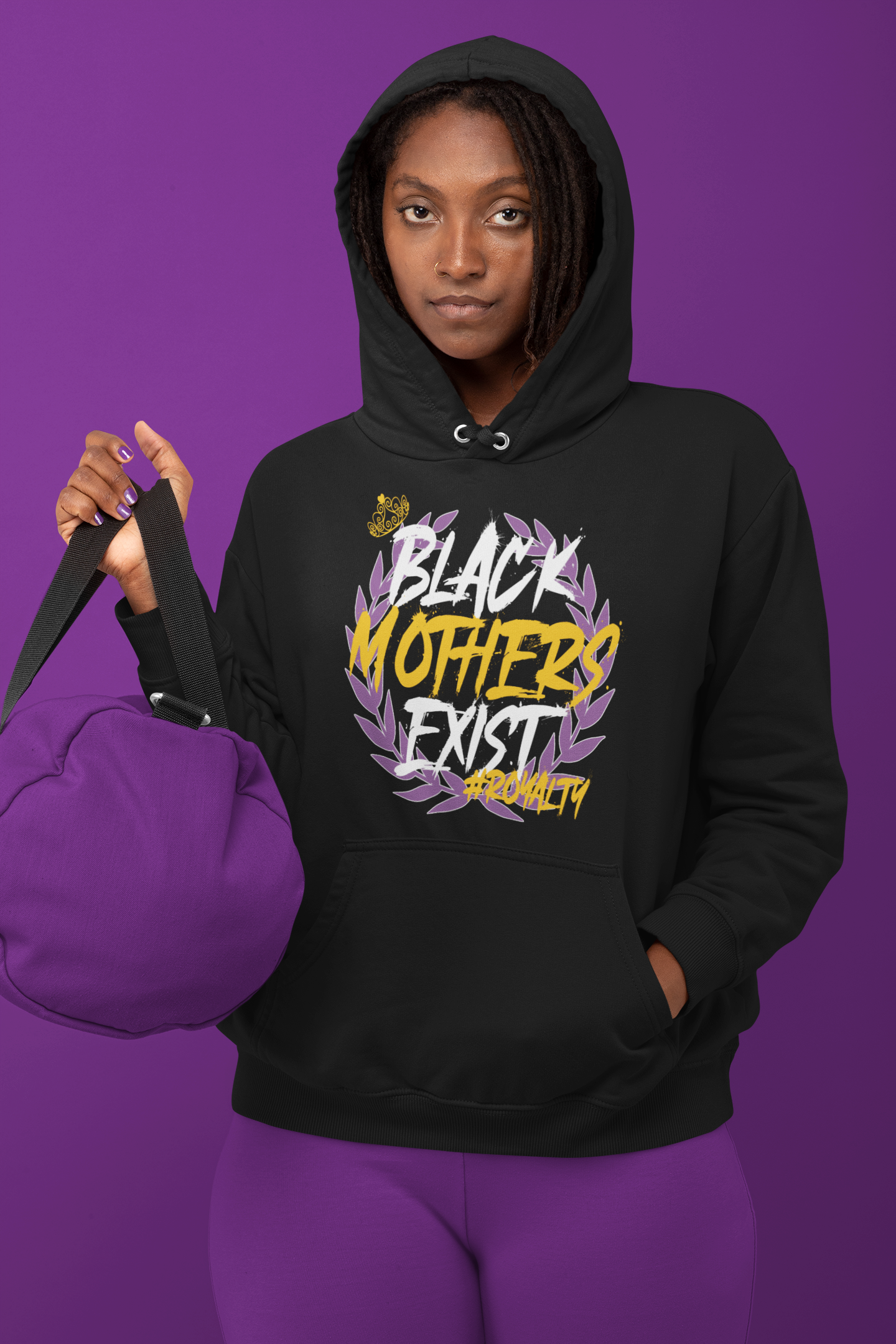Black Mothers Exist - Royalty Unisex Heavy Blend™ Hooded Sweatshirt